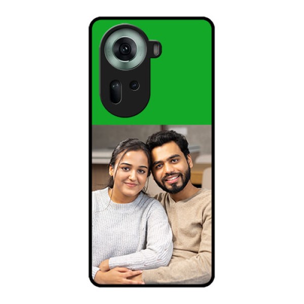 Oppo Reno 11 5G Custom Glass Phone Case - Green Pattern Design