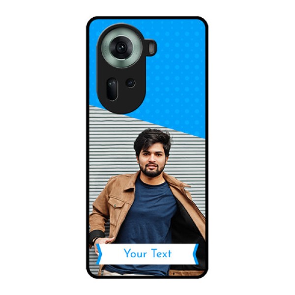 Oppo Reno 11 5G Custom Glass Phone Case - Simple Blue Color Design