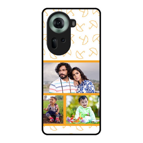 Oppo Reno 11 5G Custom Glass Phone Case - Yellow Pattern Design