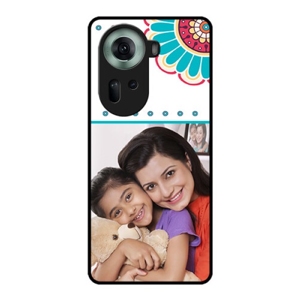 Oppo Reno 11 5G Custom Glass Phone Case - Flower Design