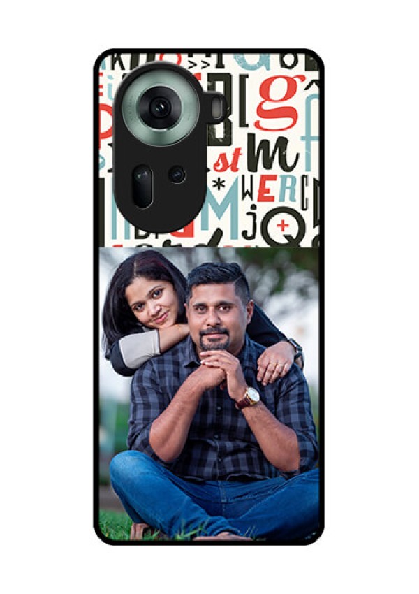 Oppo Reno 11 5G Custom Glass Phone Case - Alphabet Design