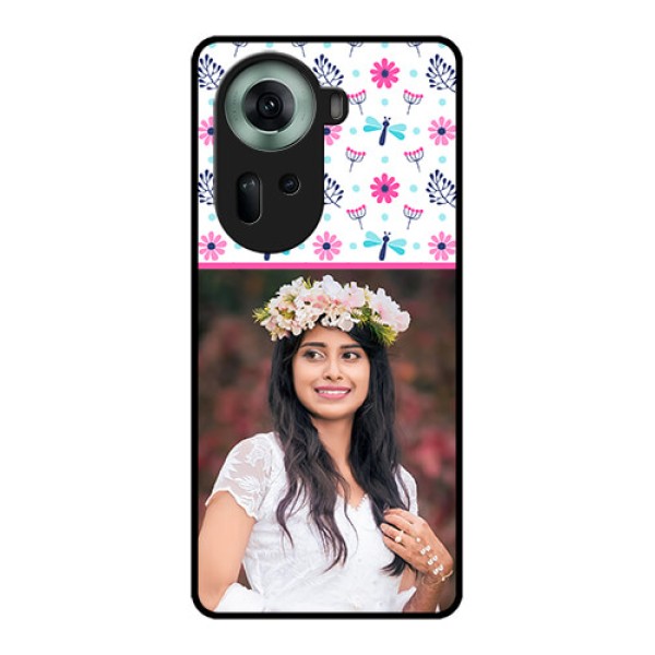 Oppo Reno 11 5G Custom Glass Phone Case - Colorful Flower Design