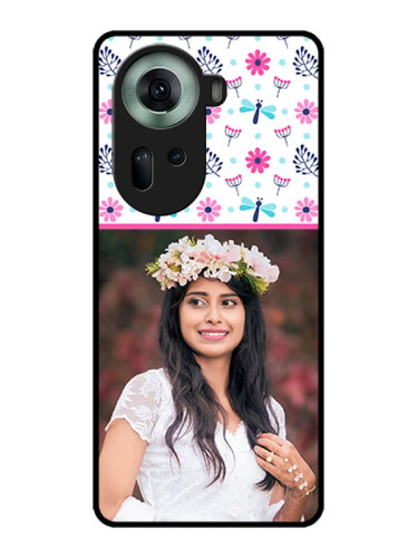 Custom Oppo Reno 11 5G Custom Glass Phone Case - Colorful Flower Design