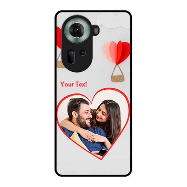 Oppo Reno 11 5G Custom Glass Phone Case - Parachute Love Design