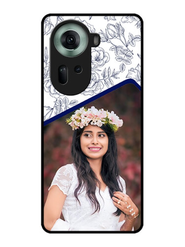 Custom Oppo Reno 11 5G Custom Glass Phone Case - Classy Floral Design