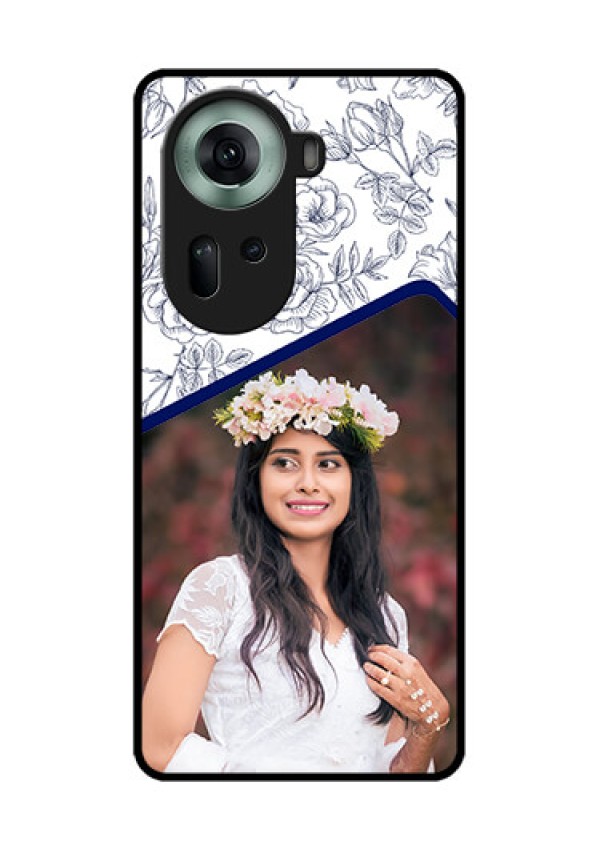 Oppo Reno 11 5G Custom Glass Phone Case - Classy Floral Design