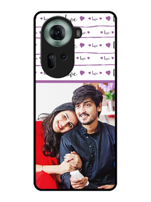 Custom Oppo Reno 11 5G Custom Glass Phone Case - Couples Heart Design