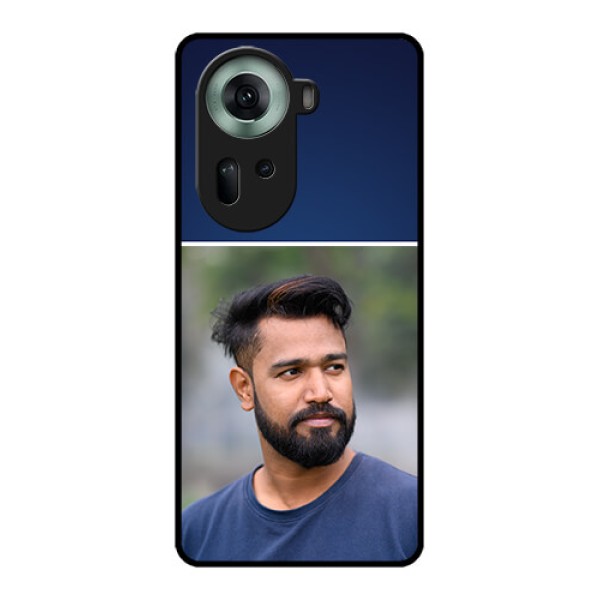 Oppo Reno 11 5G Custom Glass Phone Case - Simple Royal Blue Design Oppo Reno 11 5G Custom Glass Phone Case - Simple Royal Blue Design