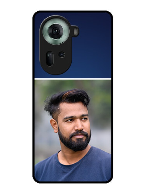 Custom Oppo Reno 11 5G Custom Glass Phone Case - Simple Royal Blue Design