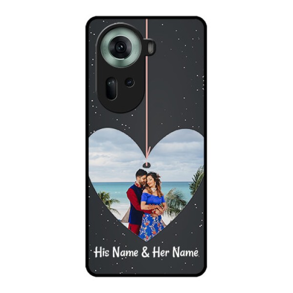 Oppo Reno 11 5G Custom Glass Phone Case - Hanging Heart Design