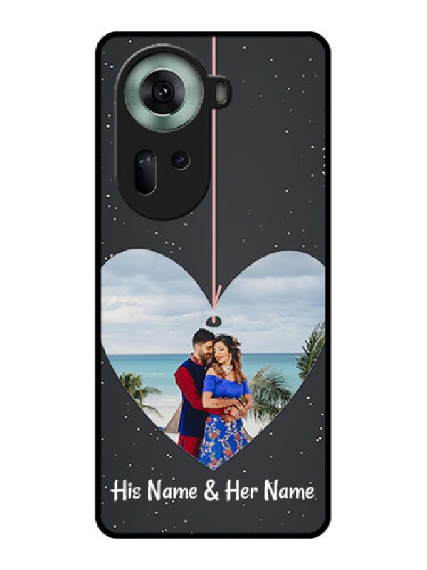 Custom Oppo Reno 11 5G Custom Glass Phone Case - Hanging Heart Design