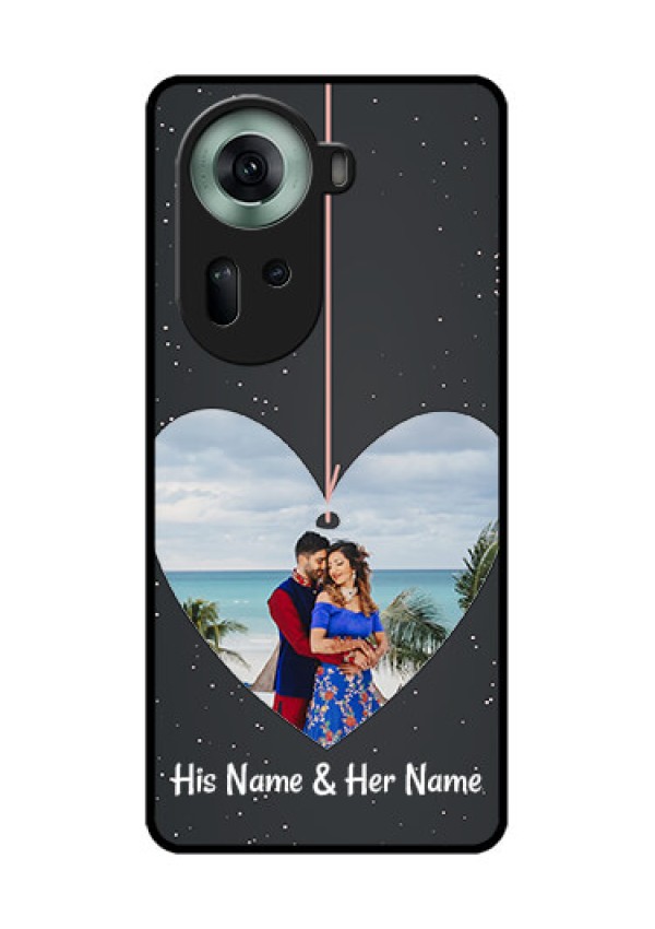Oppo Reno 11 5G Custom Glass Phone Case - Hanging Heart Design