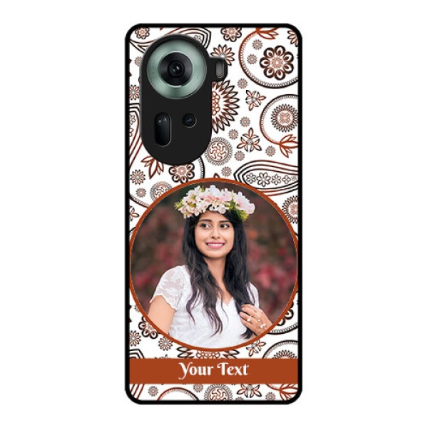 Oppo Reno 11 5G Custom Glass Phone Case - Abstract Flower Design
