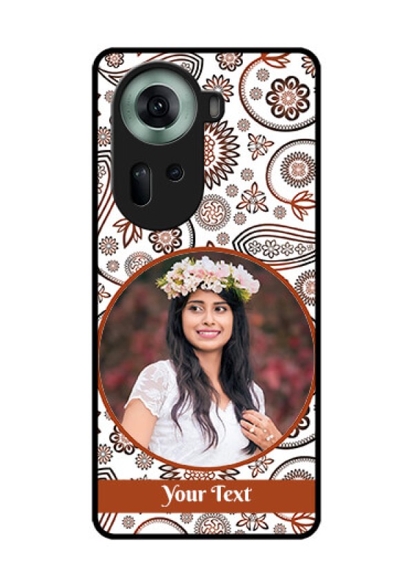Oppo Reno 11 5G Custom Glass Phone Case - Abstract Flower Design