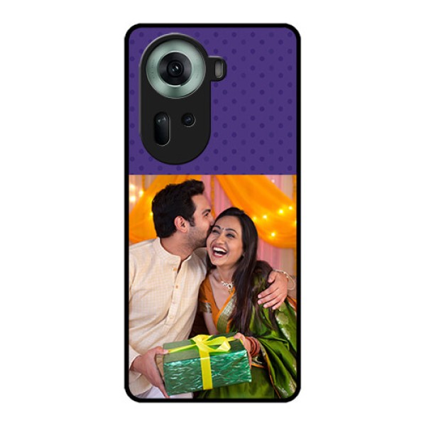 Oppo Reno 11 5G Custom Glass Phone Case - Violet Colored Pattern Design Oppo Reno 11 5G Custom Glass Phone Case - Violet Colored Pattern Design