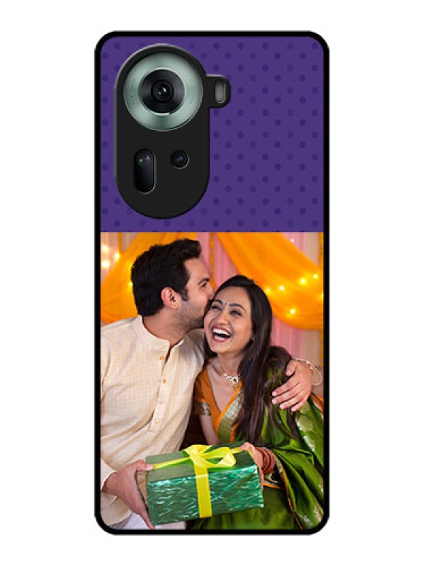 Custom Oppo Reno 11 5G Custom Glass Phone Case - Violet Colored Pattern Design