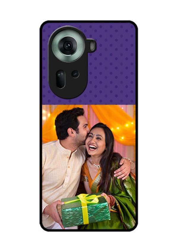Oppo Reno 11 5G Custom Glass Phone Case - Violet Colored Pattern Design