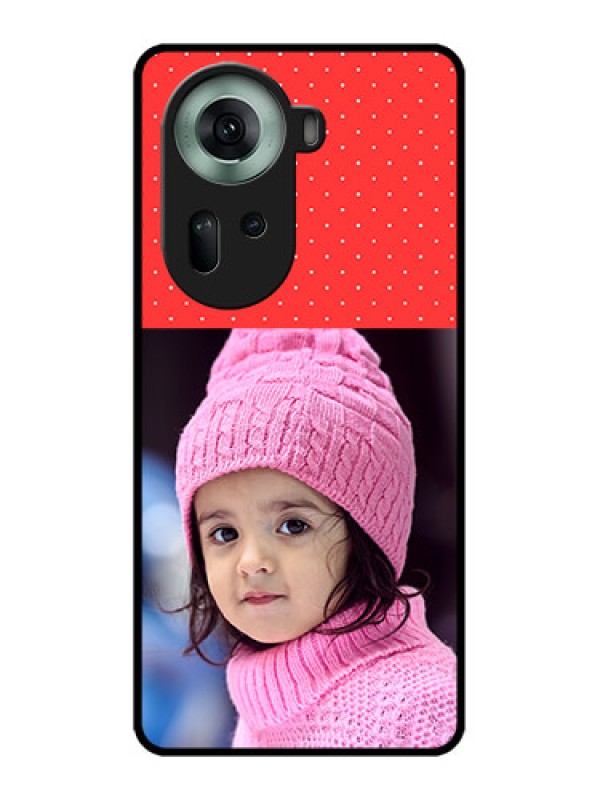 Custom Oppo Reno 11 5G Custom Glass Phone Case - Red Pattern Design