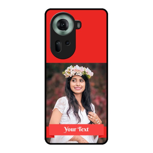 Oppo Reno 11 5G Custom Glass Phone Case - Simple Red Color Design