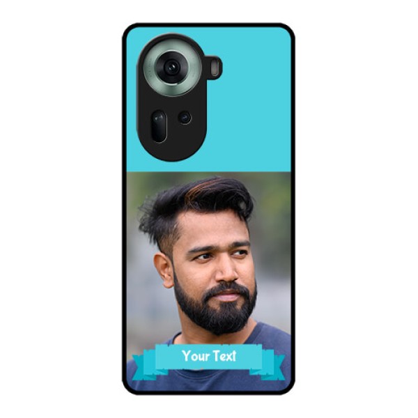 Oppo Reno 11 5G Custom Glass Phone Case - Blue Color Design Oppo Reno 11 5G Custom Glass Phone Case - Blue Color Design