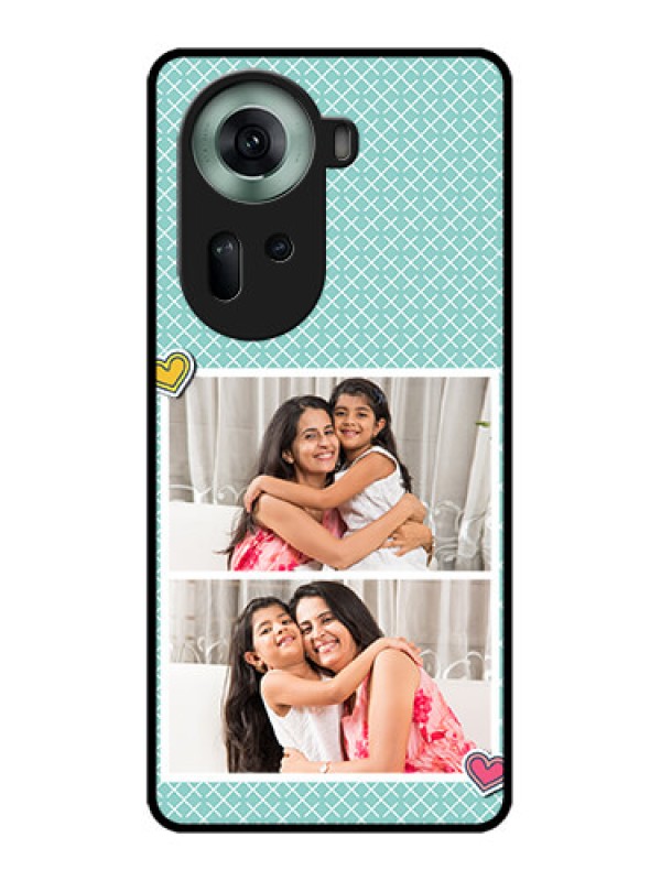 Custom Oppo Reno 11 5G Custom Glass Phone Case - 2 Image Holder With Pattern Design