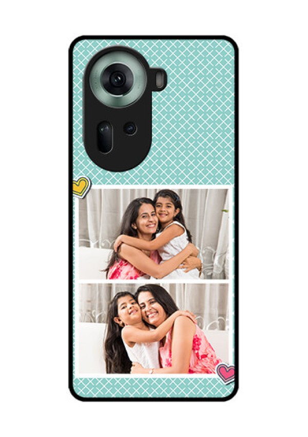 Oppo Reno 11 5G Custom Glass Phone Case - 2 Image Holder With Pattern Design