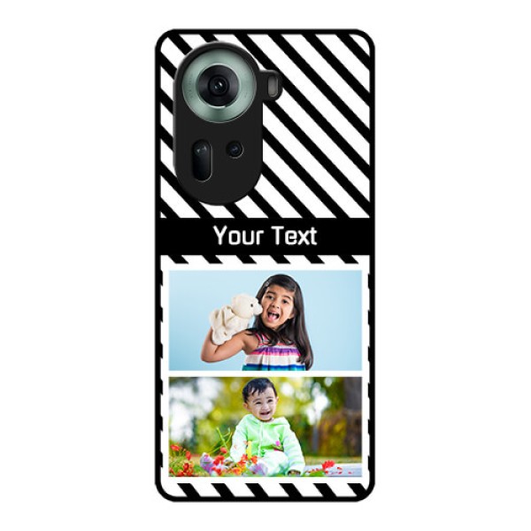 Oppo Reno 11 5G Custom Glass Phone Case - Black And White Stripes Design Oppo Reno 11 5G Custom Glass Phone Case - Black And White Stripes Design