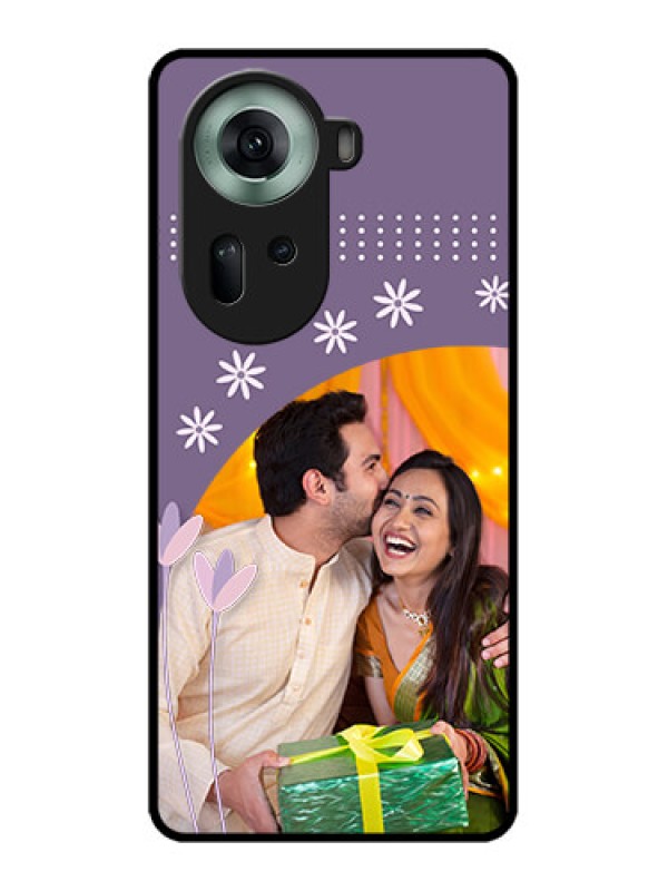 Custom Oppo Reno 11 5G Custom Glass Phone Case - Lavender Flowers Design