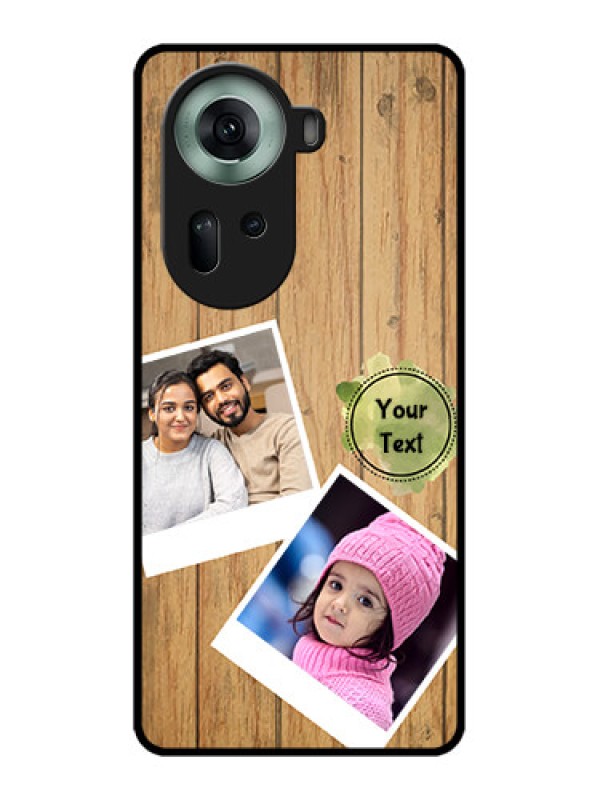 Custom Oppo Reno 11 5G Custom Glass Phone Case - Wooden Texture Design