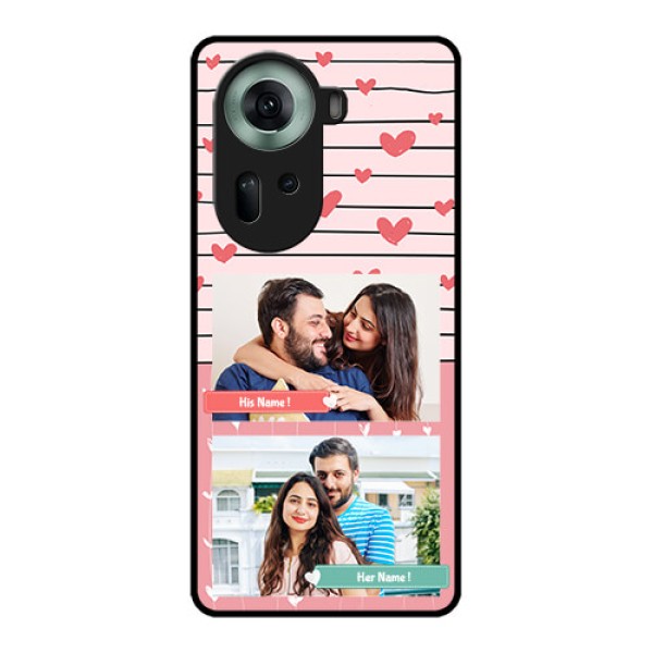 Oppo Reno 11 5G Custom Glass Phone Case - Photo With Heart Design