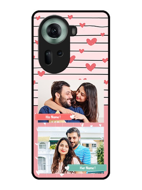 Custom Oppo Reno 11 5G Custom Glass Phone Case - Photo With Heart Design
