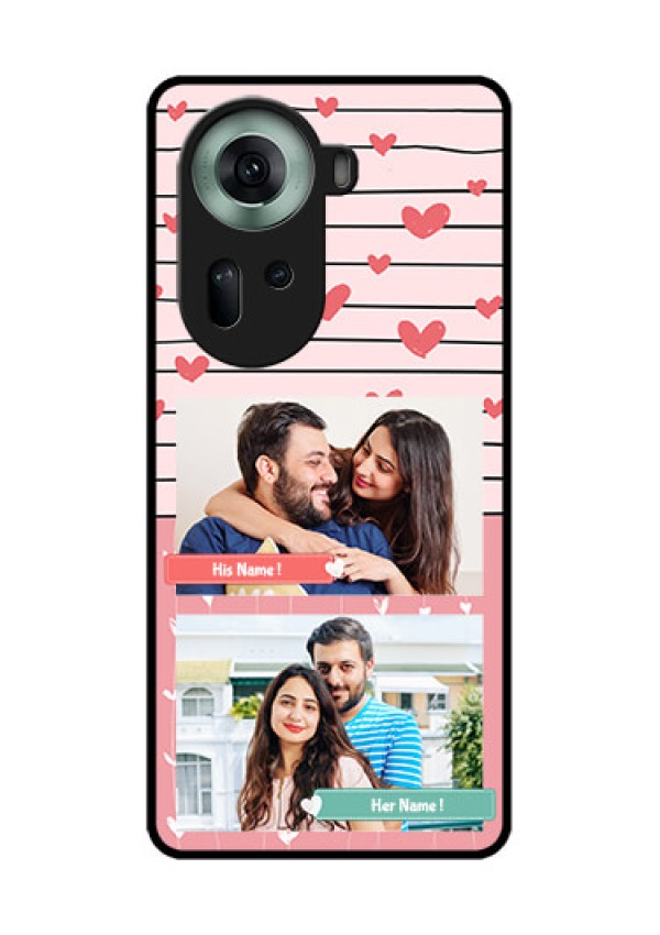 Oppo Reno 11 5G Custom Glass Phone Case - Photo With Heart Design