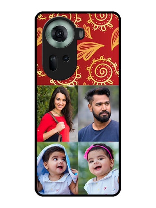 Custom Oppo Reno 11 5G Custom Glass Phone Case - 4 Image Traditional Design