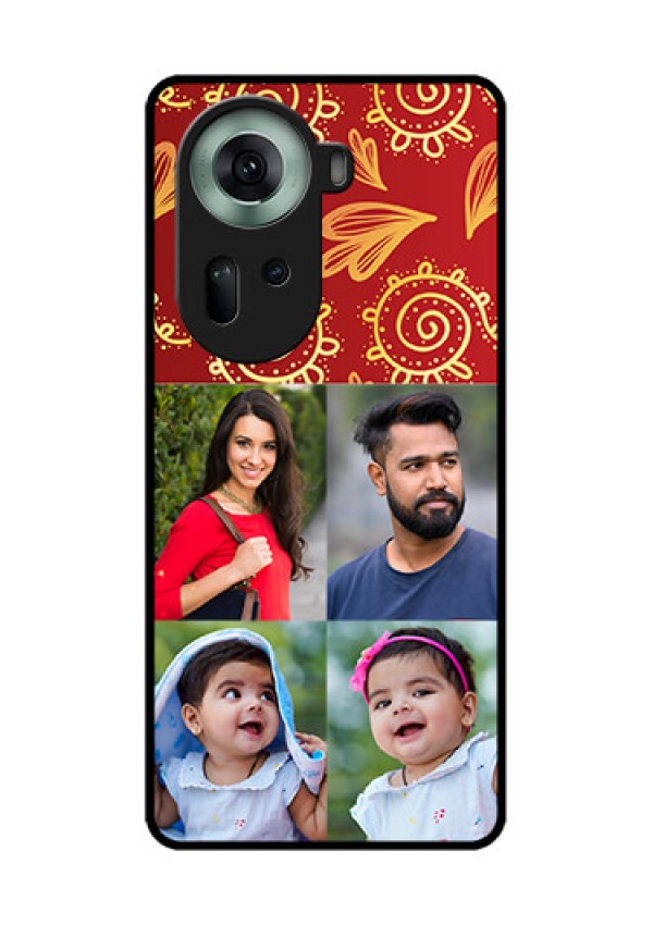 Oppo Reno 11 5G Custom Glass Phone Case - 4 Image Traditional Design