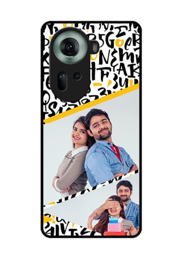 Oppo Reno 11 5G Custom Glass Phone Case - Letters Pattern Design