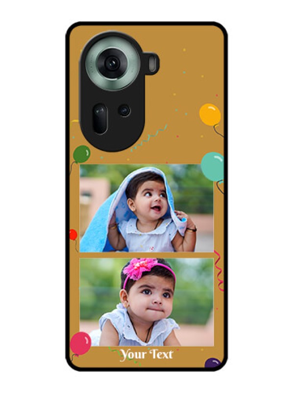 Custom Oppo Reno 11 5G Custom Glass Phone Case - Image Holder With Birthday Celebrations Design
