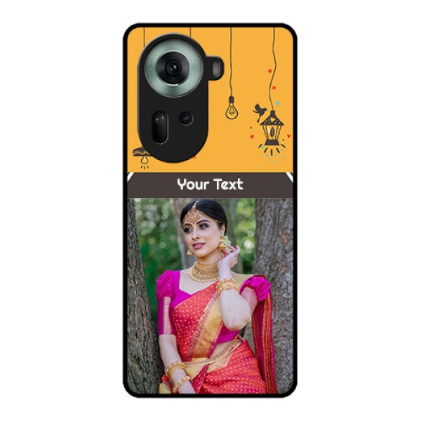 Oppo Reno 11 5G Custom Glass Phone Case - With Family Picture And Icons Oppo Reno 11 5G Custom Glass Phone Case - With Family Picture And Icons