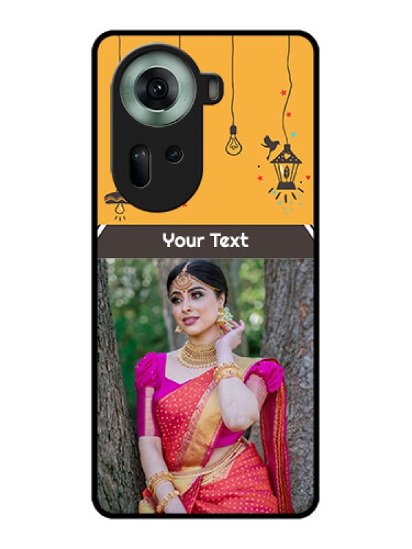 Custom Oppo Reno 11 5G Custom Glass Phone Case - With Family Picture And Icons