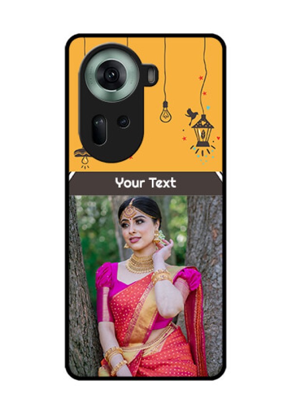 Oppo Reno 11 5G Custom Glass Phone Case - With Family Picture And Icons