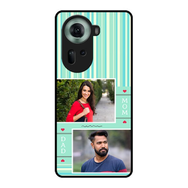 Oppo Reno 11 5G Custom Glass Phone Case - Mom & Dad Pic Design