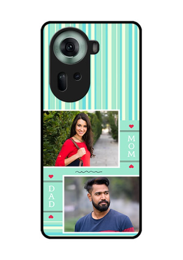 Oppo Reno 11 5G Custom Glass Phone Case - Mom & Dad Pic Design