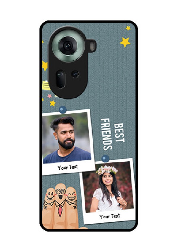 Oppo Reno 11 5G Custom Glass Phone Case - Sticky Frames And Friendship Design