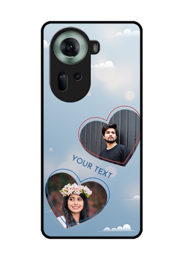 Oppo Reno 11 5G Custom Glass Phone Case - Blue Color Couple Design
