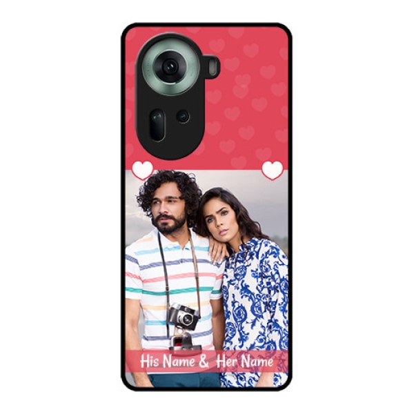 Oppo Reno 11 5G Custom Glass Phone Case - Simple Love Design