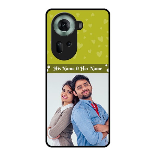 Oppo Reno 11 5G Custom Glass Phone Case - You & Me Heart Design