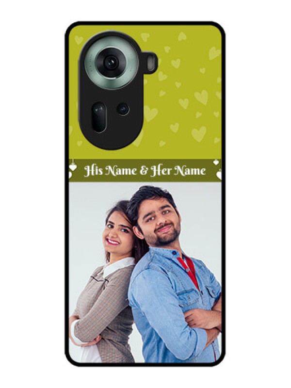 Custom Oppo Reno 11 5G Custom Glass Phone Case - You & Me Heart Design