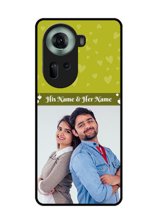 Oppo Reno 11 5G Custom Glass Phone Case - You & Me Heart Design