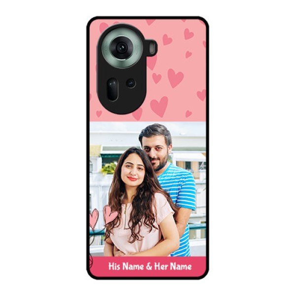 Oppo Reno 11 5G Custom Glass Phone Case - Love Design Peach Color Oppo Reno 11 5G Custom Glass Phone Case - Love Design Peach Color