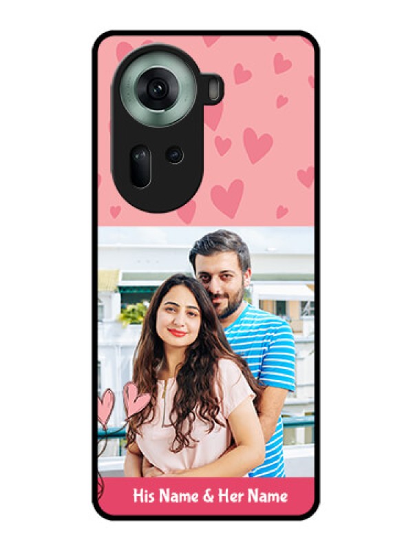 Custom Oppo Reno 11 5G Custom Glass Phone Case - Love Design Peach Color