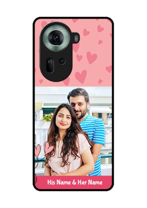 Oppo Reno 11 5G Custom Glass Phone Case - Love Design Peach Color